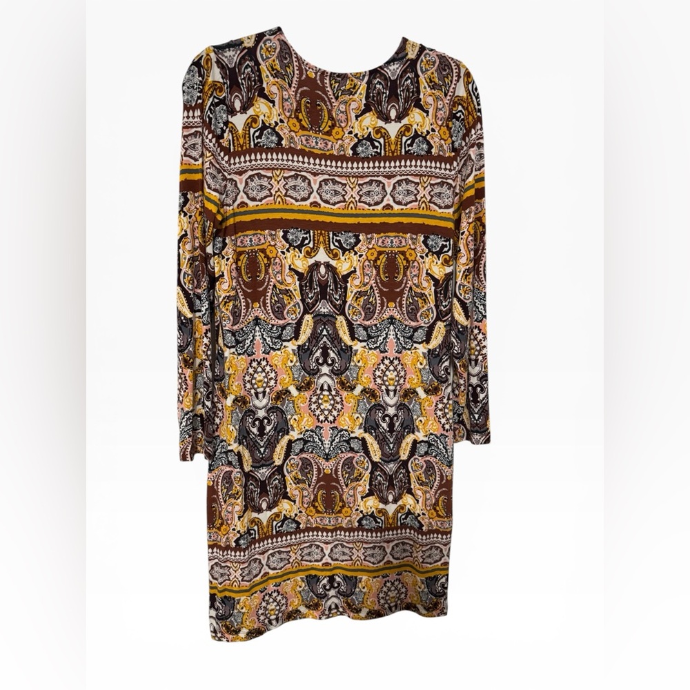 VENUS Paisley Print Long Sleeve Bodycon Dress Size Small
